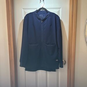 Figs Navy Scrub Jacket